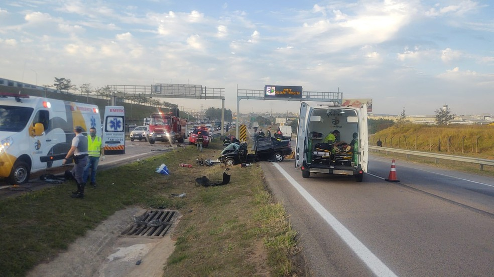 Acidente envolveu trs carros e deixou um morto em Indaiatuba Foto Polcia Rodoviria