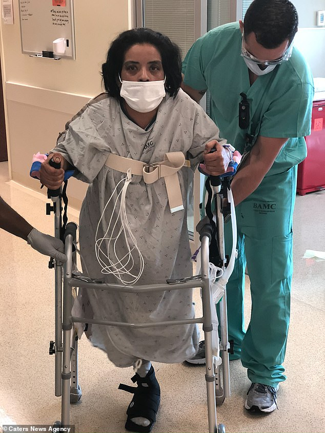 Though mum of two lost her leg she says she feels incredibly blessed to have survived the extremely traumatic experience