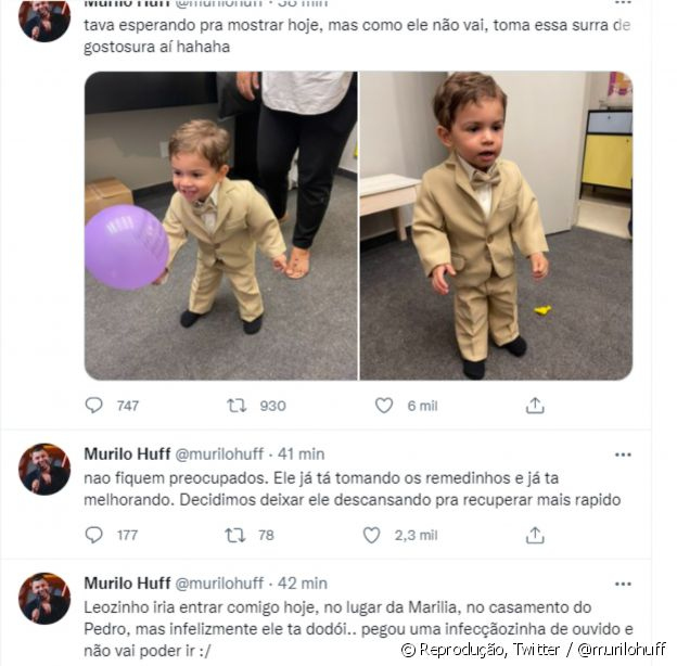 Murilo Huff compartilha estado de sade de Leo filho de Marlia Mendona