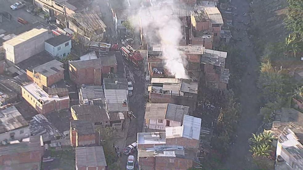 Incndio na Zona Leste de SP Foto ReproduoTV Globo
