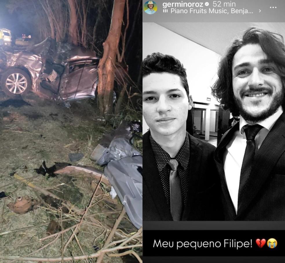 Felipe Alves da Roz e o tio Germino Roz Foto Reproduo