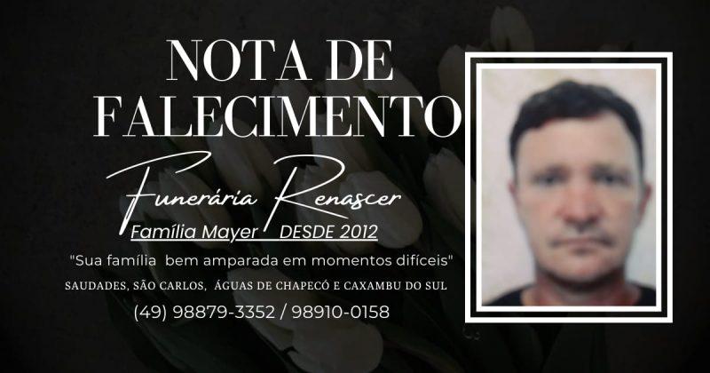 Odair Antnio Braatz no resistiu aos ferimentos e morreu no hospital 8211 Foto Funerria RenascerND