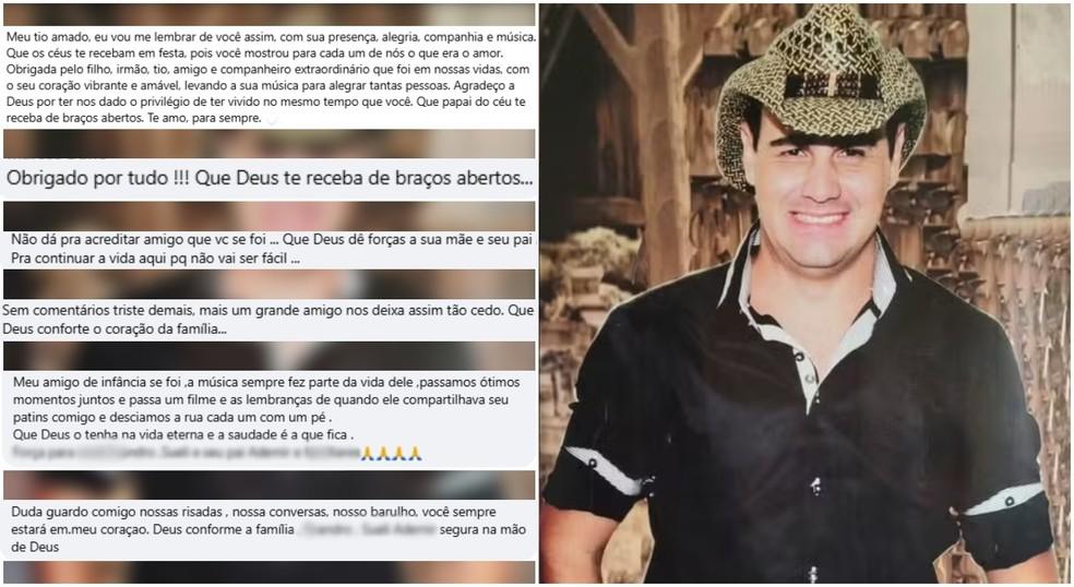 Familiares e amigos do cantor de Salto SP que morreu ao ser prensado por um nibus publicaram mensagens de luto nas redes sociais Foto ReproduoFacebook