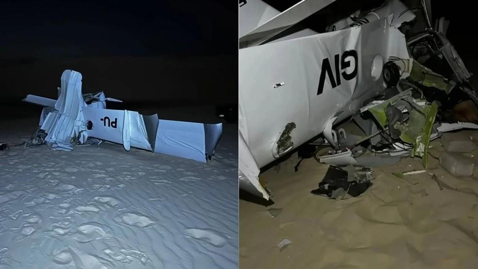 Duas pessoas morrem em queda de avio de pequeno porte nos Lenis Maranhenses Foto ReproduoRedes Sociais