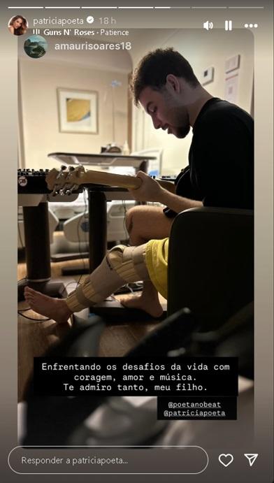 Patrcia Poeta mostra recuperao do filho no hospital Foto ReproduoInstagram patriciapoeta