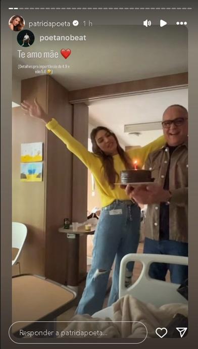 Patrcia Poeta celebra aniversrio com o filho no hospital - Foto ReproduoInstagram patriciapoeta