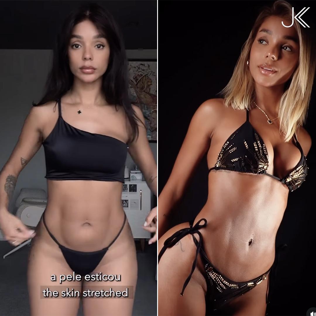 Antes e depois de Brunna Gonalves - Foto Reproduo Instagram