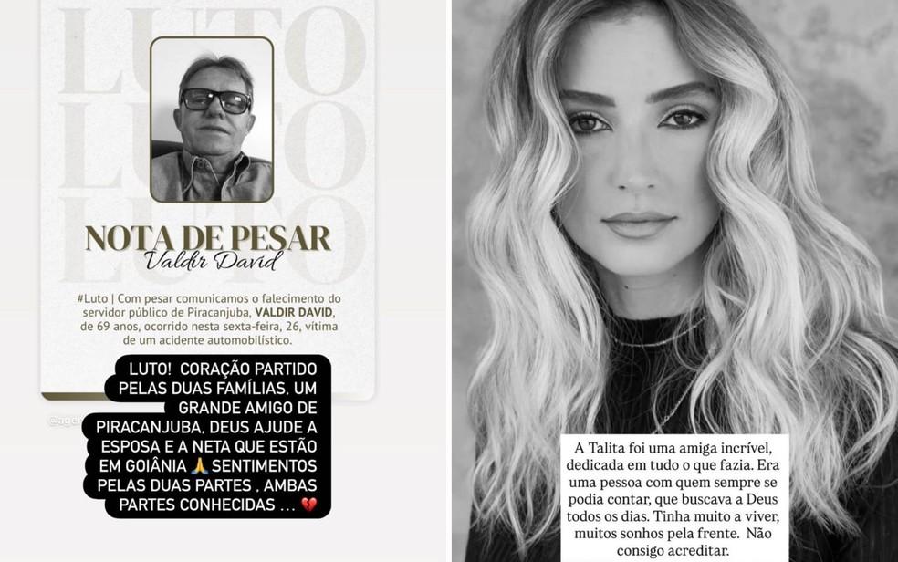 Vtimas do acidente recebem homenagens em Gois Foto ReproduoInstagram de Edivane Ferrante e Katya Rufino