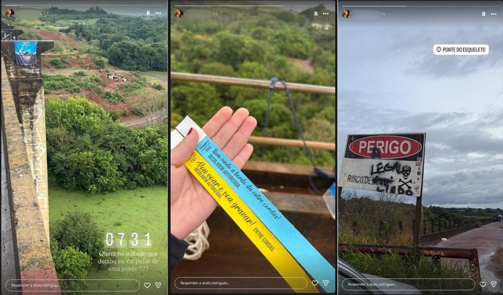 Jovem morta aps salto de rope jump sem corda em Limeira fez post antes do acidente Foto ReproduoRedes Sociais