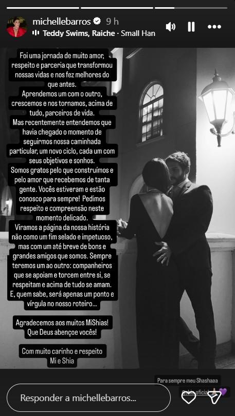 Michelle Barros anuncia fim do namoro com Shia Phoenix - Foto Reproduo Instagram michellebarros 