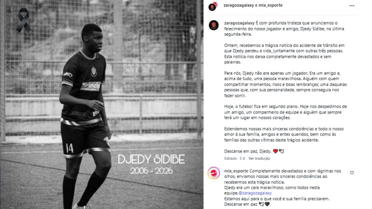 Clube lamentou tragdia em rodovia na EspanhaFoto InstagramReproduoND Mais